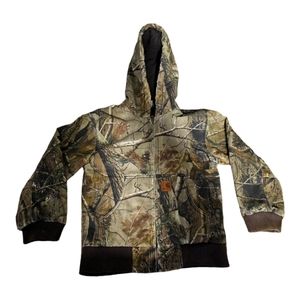 Boys Carhart REALTREE Camo heavy hooded Zip Jacket Size S(8/10)